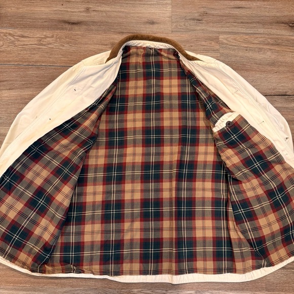 Lands End Jacket Mens Button Close Canvas Flannel Lined Collar Vtg XL - Picture 6 of 7